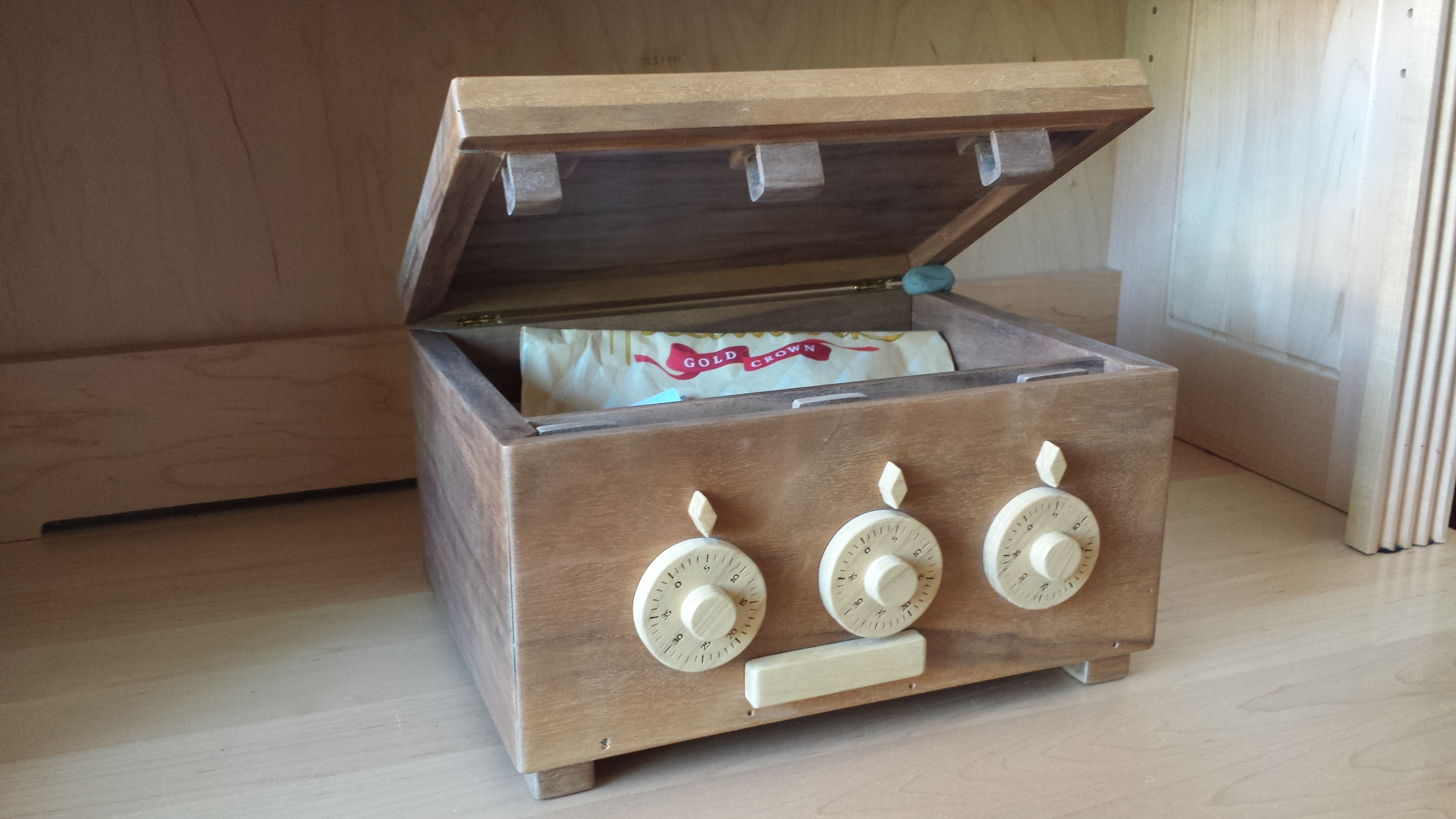 wooden safe